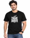 Focus On Growth - Men's Black Graphic T-Shirt