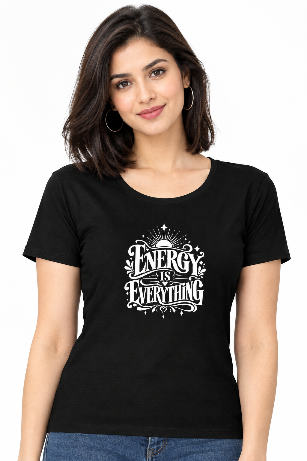 Energy Is Everything – Women's Black Graphic T-Shirt