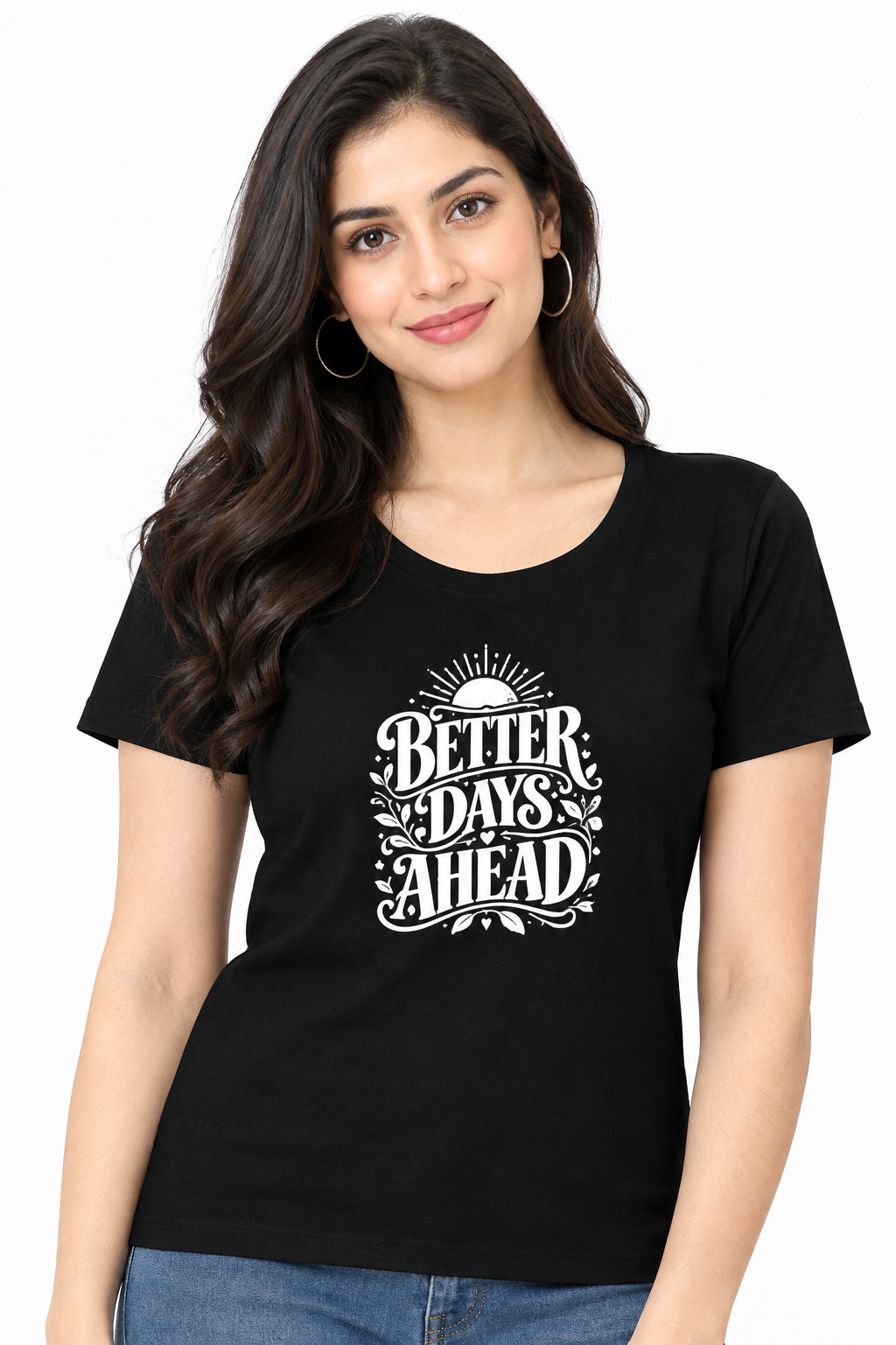 Better Days Ahead – Women's Black Graphic T-Shirt