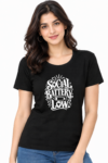 Social Battery Low – Women's Black Graphic T-Shirt