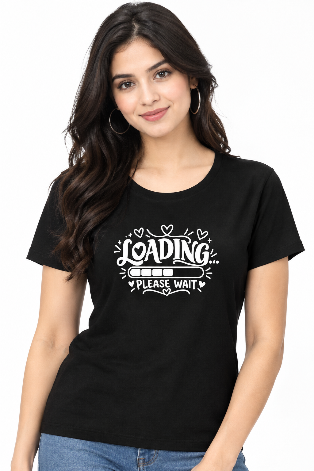 Loading – Women's Black Graphic T-Shirt