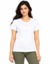 Women's White Classic Crew Neck T-Shirt | The Vibe Tees