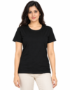 Women's Black Classic Crew Neck T-Shirt | The Vibe Tees