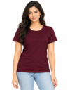 Women's Maroon Classic Crew Neck T-Shirt | The Vibe Tees